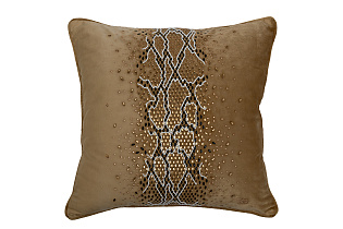 Подушка декоративная со стразами «Питон» золотая 1 (превью)