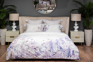 Комплект постельного белья "Фиори" сиренево-белый 145х210см с наволочками 50х70см