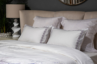 Комплект из 2х наволочек "Фиори" 50х70см сиренево-белый