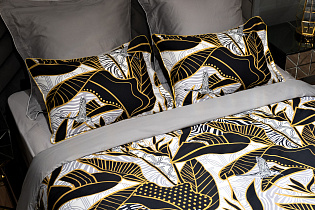 Комплект из 2х наволочек «Тропики» 70х70см золото/серый 3 (превью)
