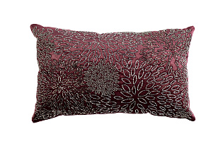 Подушка декоративная с вышивкой «Огни» бордовая 1 (превью)