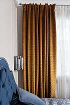 Портьера Геометрия (LATTICE) 275х260см оранжевая