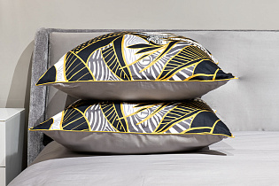 Комплект из 2х наволочек «Тропики» 50х70см золото/серый 1 (превью)